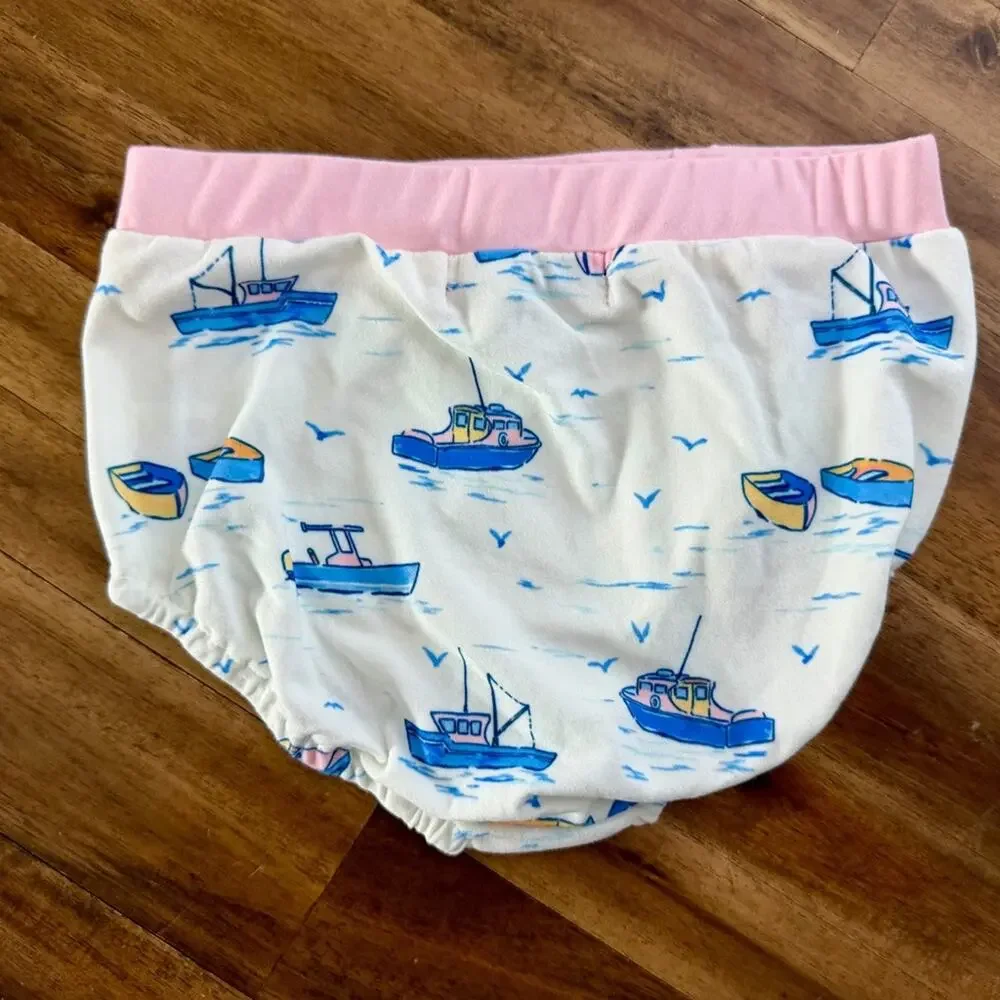 NWT SweetHoney Girls Cami Lounger Set Sailboats 6 Pink Blue Spaghetti Strap